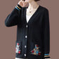 Cardigan Tricoté Ample avec Double Poches pour Femme