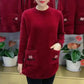 Pull ample et chaud à col rond et poches pour femmes