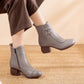 Bottes en cuir chaud vintage pour femmes