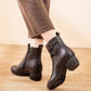 Bottes en cuir chaud vintage pour femmes
