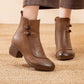 Bottes en cuir chaud vintage pour femmes