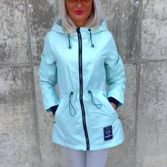 Veste à Capuche Zippée avec Taille Ajustable pour Femme