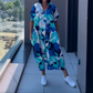 💎 49% DE RÉDUCTION ! 💎 Robe Élégante Col V – Tissu Respirant, Imprimé Tendance & Coupe Ample (Vert/Bleu/Jaune | S–3XL) ☕🕊️