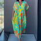 💎 49% DE RÉDUCTION ! 💎 Robe Élégante Col V – Tissu Respirant, Imprimé Tendance & Coupe Ample (Vert/Bleu/Jaune | S–3XL) ☕🕊️