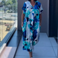 💎 49% DE RÉDUCTION ! 💎 Robe Élégante Col V – Tissu Respirant, Imprimé Tendance & Coupe Ample (Vert/Bleu/Jaune | S–3XL) ☕🕊️