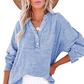👚 60% DE RÉDUCTION ! 🌷 Chemisiers Décontractés à Manches Longues & Col en V pour Femmes – Coupe Oversized, Tissu Doux & Look Quotidien 🍃