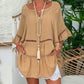 Robe décontractée à encolure en V ajourée pour femme