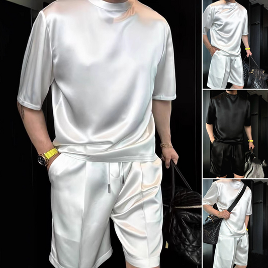 🏆Durée limitée 61% de réduction👱‍♂️Hommes Casual Solid Top & Shorts Set de 2 pièces