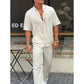 Complet homme élégant - Chemisette à revers et pantalon assorti