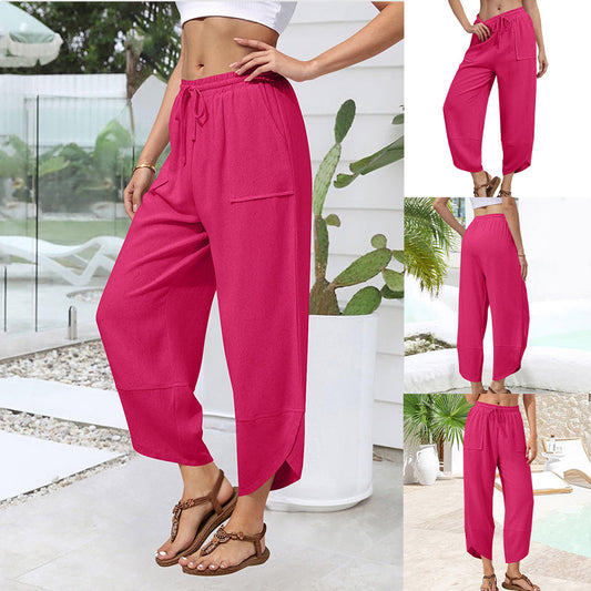 ✨Réduction limitée à 50 %✨Pantalon Décontracté à Jambes Larges et Longueur Cheville pour Femme