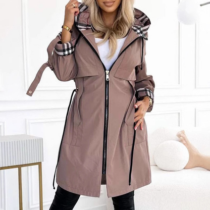 🔥Sweat à capuche long avec cordon de serrage à la taille et fermeture éclair🔥Achetez 2 livraison gratuite