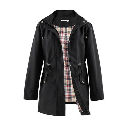 Windbreaker à Capuche Amovible avec Cordon Taille Ajustable