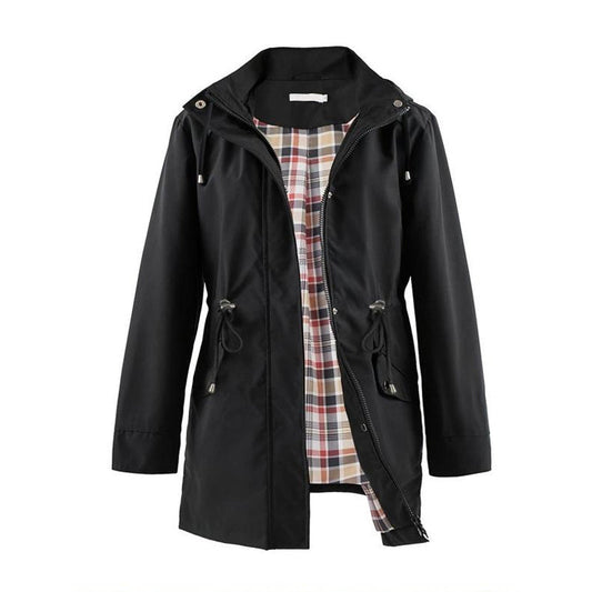 Windbreaker à Capuche Amovible avec Cordon Taille Ajustable