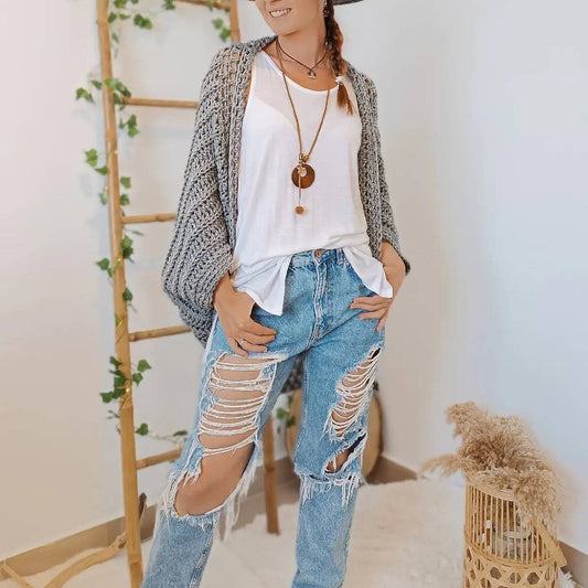 🍂Autumn Sale - 50% Off!💕🧶Women's Knitted Cocoon Shawl🧣