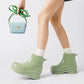 Bottes de pluie cheville femme surélevantes