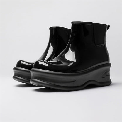 Bottes de pluie cheville femme surélevantes