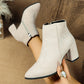 Bottes cheville femme à talon bloc et bout effilé