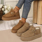 Bottines femme hivernales à boucles avec doublure en peluche