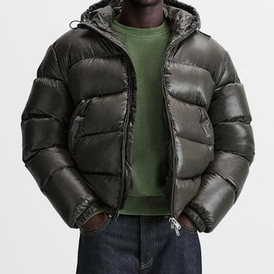 Veste polaire légère à capuche et matelassée pour hommes