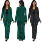 Ensemble 2 Pièces Femme - Blazer Uni et Pantalon d'Affaires