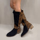 Bottes Cavalières Femme à Imprimé Léopard