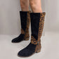 Bottes Cavalières Femme à Imprimé Léopard
