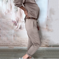 Ensemble élégant et décontracté pour femme, couleur unie, col en V