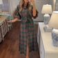 Women's Casual Plaid Maxi Shirt Dress