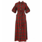 Women's Casual Plaid Maxi Shirt Dress