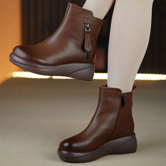 Bottes d'hiver élégantes pour femmes, couleur unie