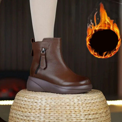 Bottes d'hiver élégantes pour femmes, couleur unie