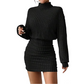 📢📢49% de réduction ! 🔥 PROMO NOUVEAUTÉ | Robe Femme Moulante à Effet Ruched – Le Basique Chic
