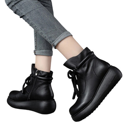 Bottines à plateforme pour femmes avec fermeture éclair latérale