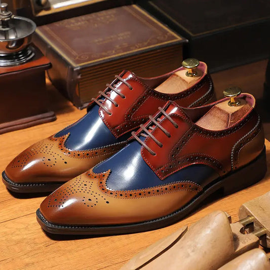Chaussures Oxford classiques à bout fleuri pour homme