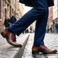 Chaussures Oxford classiques à bout fleuri pour homme