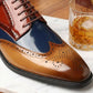 Chaussures Oxford classiques à bout fleuri pour homme