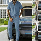 Ensemble pour homme composé d'un haut à col zippé et d'un pantalon à cordon coulissant