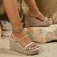 Sandales Compensées à Plateforme Style Bohème pour Femme