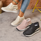 Baskets compensées à enfiler pour femmes à design ajouré