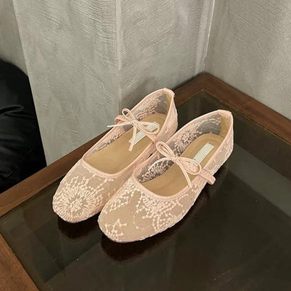 👡 49% DE RÉDUCTION! 🌸 Ballerines – Mesh Respirant, Nœud Décoratif & Confort Léger pour Toute la Journée ✨