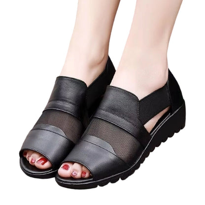 Sandales femme respirantes en maille à bout ouvert