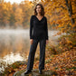Casual Relaxed Fit Draped Neckline Shirt