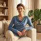 Casual Relaxed Fit Draped Neckline Shirt