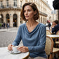 Casual Relaxed Fit Draped Neckline Shirt