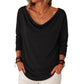 Casual Relaxed Fit Draped Neckline Shirt