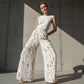 Pantalon large à imprimé floral pour femme