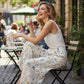Pantalon large à imprimé floral pour femme