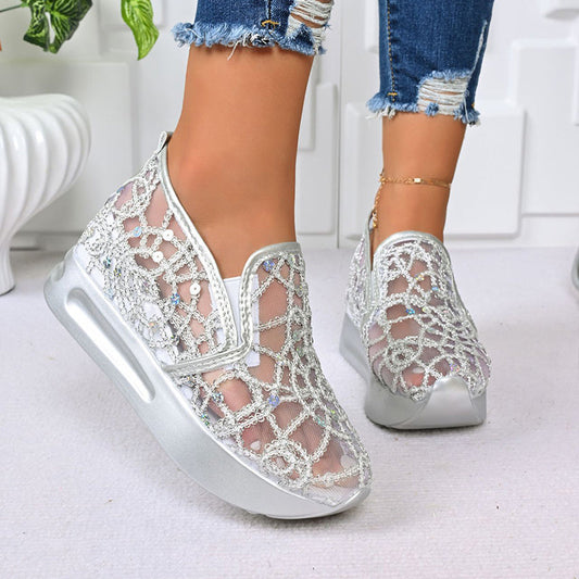 Women's Breathable Mesh Slip-On Platform Sneakers