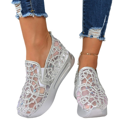 Women's Breathable Mesh Slip-On Platform Sneakers