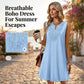 👗 49% DE RÉDUCTION 🌴 Robe décontractée d’été légère – Col V brodé, anti-froissage & séchage rapide – Parfaite pour les journées chaudes, les voyages ou un look effortless ✨
